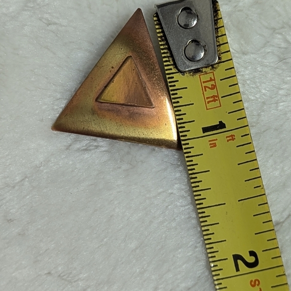 Vintage Copper Triangle Pierced Earrings - Picture 7 of 7